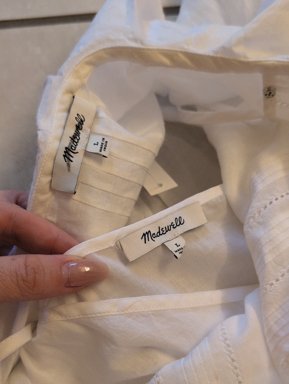 NWT Madewell Blaire Mini Dress White Cotton Voile Lined Short Sleeve Size L - Picture 5 of 11